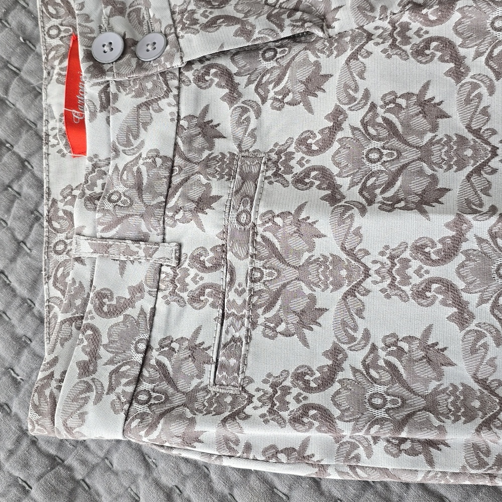 Anthropologie Cartonnier Silver Brocade Crop Pant - Picture 6 of 15